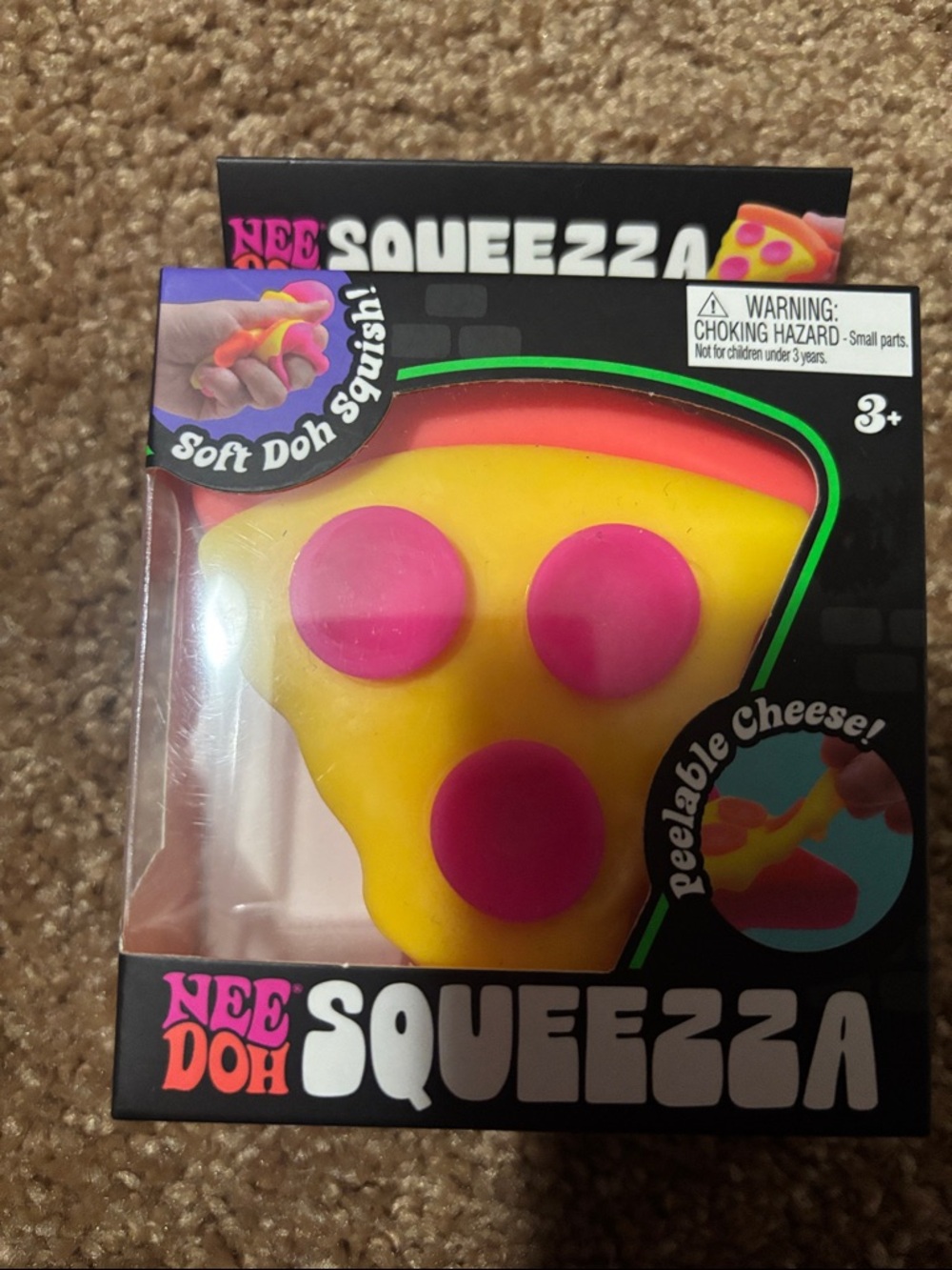 Viral Nee Doh Squeeza Yellow & Pink Pizza Squishy Sensory Toy